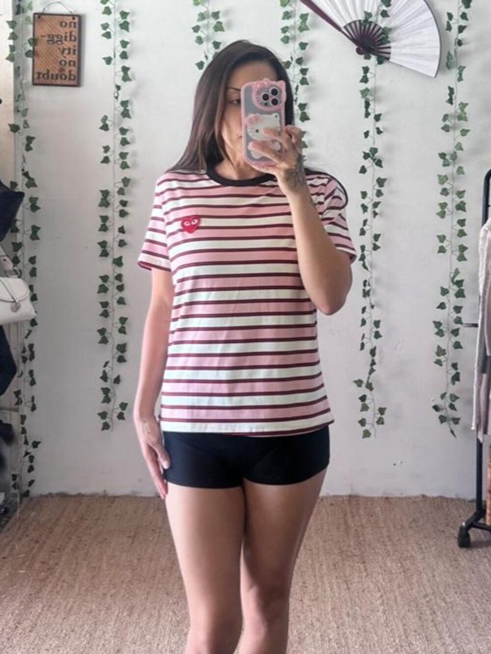 Comme des Garçons Play unisex striped tee with horizontal stripes